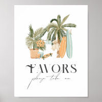 Bébé à bord Palm Tree Surf Baby shower Faveurs