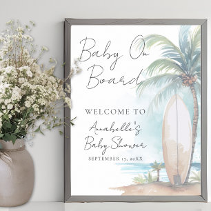 Affiche Bébé à Bord Signe de Bienvenue pour Baby Shower su
