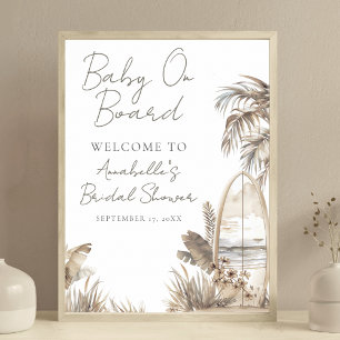 Affiche Bébé à Bord Signe de Bienvenue pour Baby Shower su