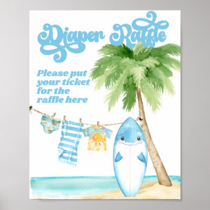 Affiche Bébé à bord Surf Boy Baby shower Devoir
