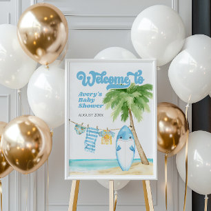 Affiche Bébé à bord Surfing Boy Baby shower