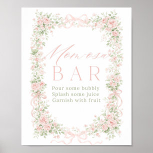Affiche Bébé à Fleur de Nœud Papillon Fille Momosa Bar