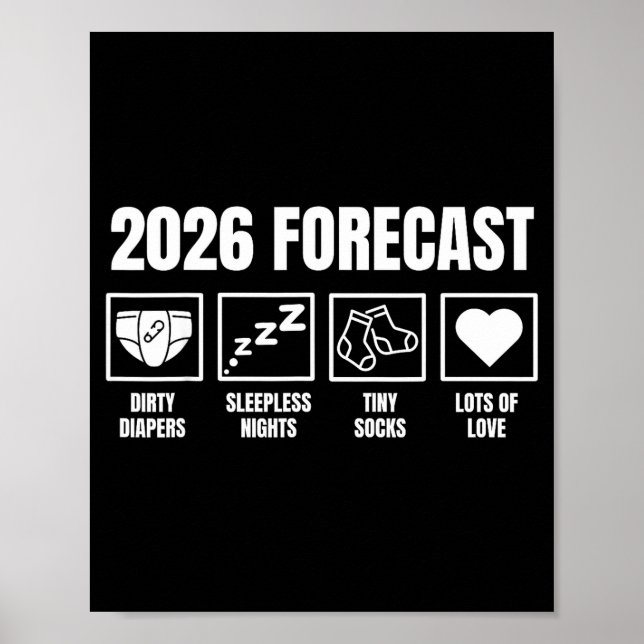Affiche Bébé à venir bientôt 2026 Annonce de grossesse Pré (Devant)