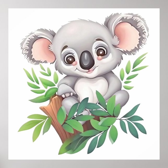 Affiche Bébé adorable Ours Koala (Devant)