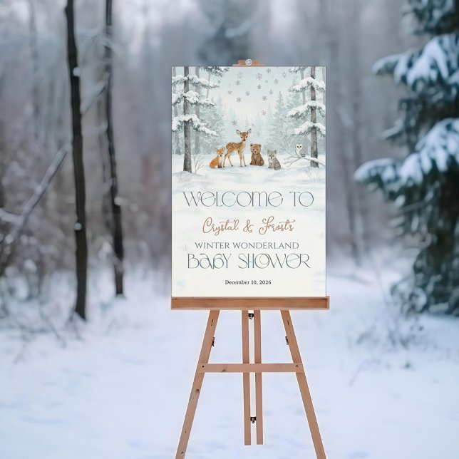 Affiche Bébé Animaux de la Forêt Enchantée de l'Hiver Baby (Créateur téléchargé)
