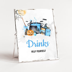 Affiche Bébé Bleu Brasse des Boissons de Sorcière Signe