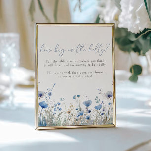 Affiche Bébé Bleu En Fleur Fleur sauvage Belly Devinant Je