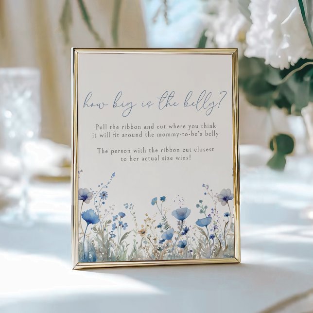 Affiche Bébé Bleu En Fleur Fleur sauvage Belly Devinant Je (Créateur téléchargé)