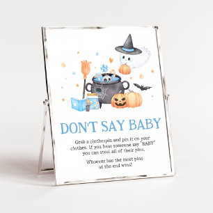 Affiche Bébé brasse Bleu Halloween Ne pas dire Bébé