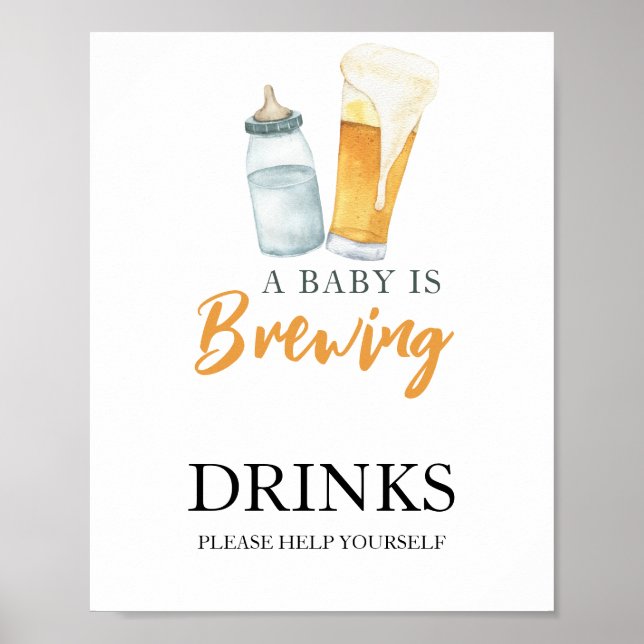 Affiche Bébé brasse de la bière Boissons (Devant)