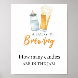 Affiche Bébé brasse de la bière Combien de bonbons