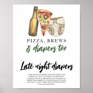 Affiche Bébé brasse de la bière Couches de nuit jeu 