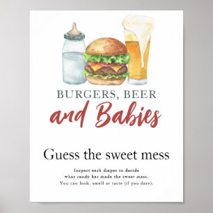 Affiche Bébé brasse de la bière Devinez le doux désordre