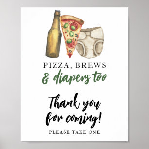 Affiche Bébé brasse de la bière Merci d'être venu