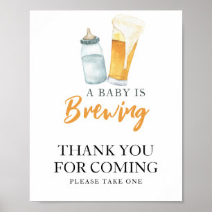 Affiche Bébé brasse de la bière Merci d'être venu