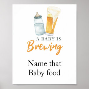 Affiche Bébé brasse de la bière Nommez cette nourriture po