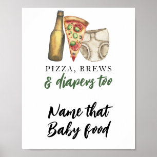 Affiche Bébé brasse de la bière Nommez cette nourriture po
