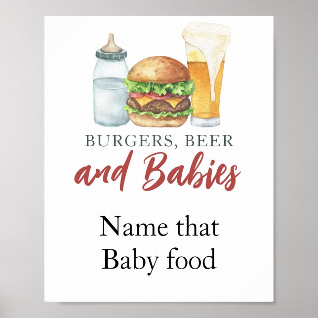 Affiche Bébé brasse de la bière Nommez cette nourriture po (Devant)