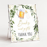 Affiche Bébé brasse de la verdure Livres & Cadeaux<br><div class="desc">Ce design est doté d'une verdure aquarelle avec une bière et un biberon et des accents de papier doré.</div>