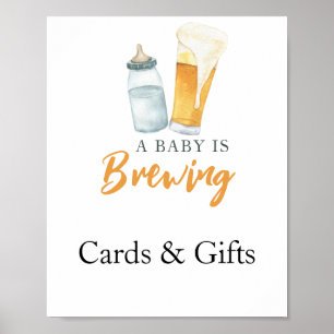 Affiche Bébé brasse des cartes et des cadeaux de bière Bab