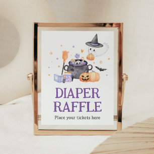 Affiche Bébé brasse du chevalet à couches violettes