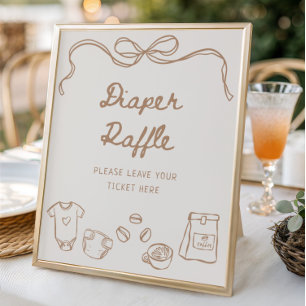 Affiche Bébé brasse la main traînée de la couche Raffle