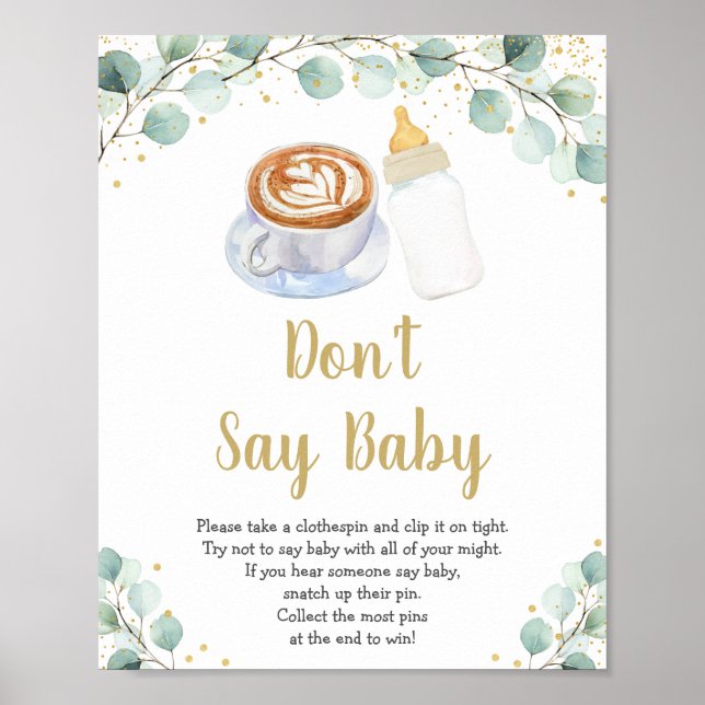 Affiche Bébé brasse la verdure Ne pas dire jeu de bébé (Devant)