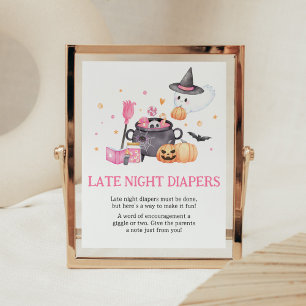 Affiche Bébé brasse rose Halloween Late Night Diapers