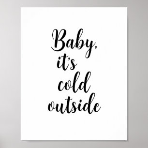 Affiche Bébé c’est froid dehors Noël