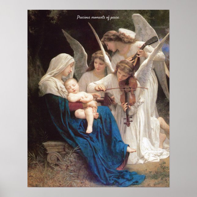 Affiche Bébé calme Jésus est dormant Ange Lullabe Script (Devant)