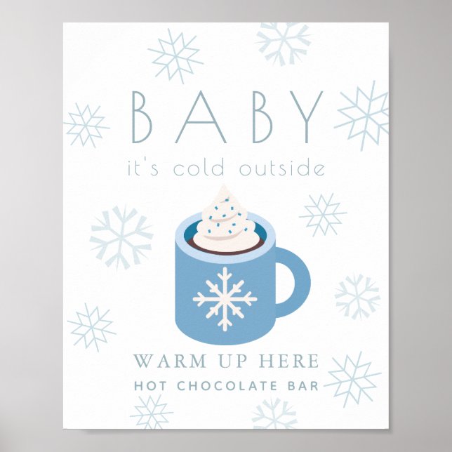 Affiche Bébé C'est Bleu Froid Chocolat Barre Signal (Devant)