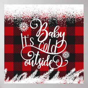 Affiche Bébé c'est froid à l'extérieur de Buffalo Plaid