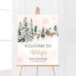 Affiche Bébé C'est froid dehors Fille Accueil d'hiver<br><div class="desc">Faites de votre événement un événement spécial avec ce Baby shower Pink Winter Wonderland Snowflake avec notre Affiche de bienvenue mignonne et joliment imprimable avec un thème hivernal adorable. Téléchargez,  personnalisez et créez des souvenirs durables avec cette touche parfaite pour votre fête joyeuse ! BS581</div>