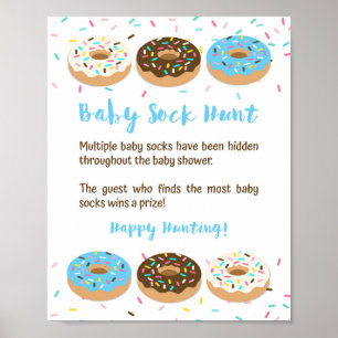 Affiche Bébé Chasse au soq Bleu Donut Sprinkle Jeu