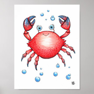 Affiche Bébé crabe de mer adorable
