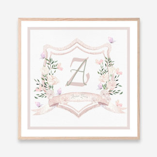 Affiche Bébé Crest Monogramme Mur Imprimer