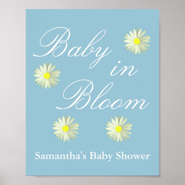 Affiche Bébé dans le Baby shower en fleur (Devant)