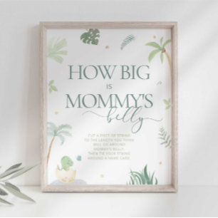 Affiche Bébé Dino Baby shower Late Night Diapers Signale