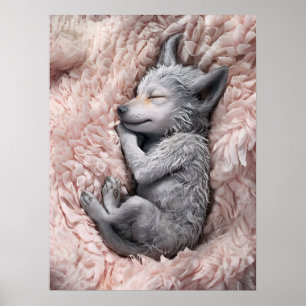 Affiche Bébé dormant Werewolf Nursery Art