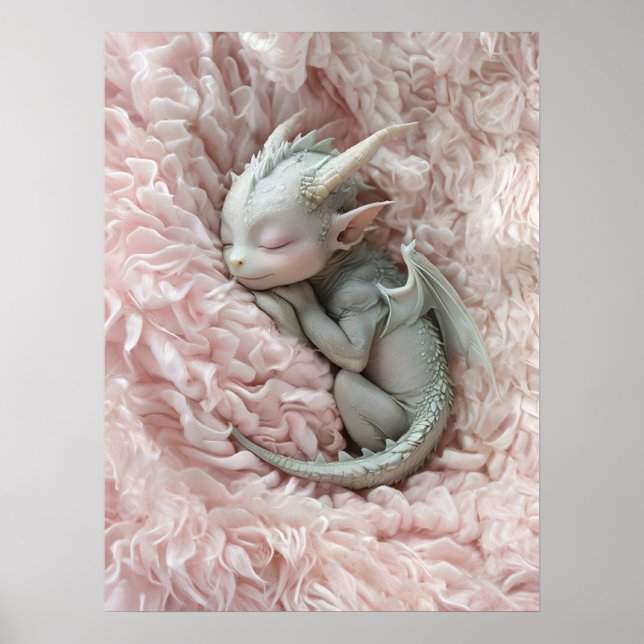 Affiche Bébé Dormir Dragon Nursery Art (Devant)