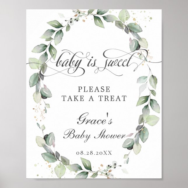 Affiche Bébé Douce Végétation est Mignon Prenez un Signe d (Devant)