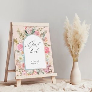 Affiche Bébé En Fleur Baby shower Bohème Symbole du livre