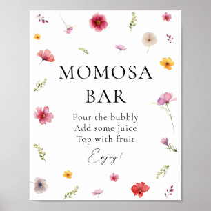 Affiche Bébé en Fleur Baby Shower Momosa Bar