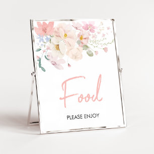 Affiche Bébé en Fleur Blush Rose Baby shower Floral Alimen