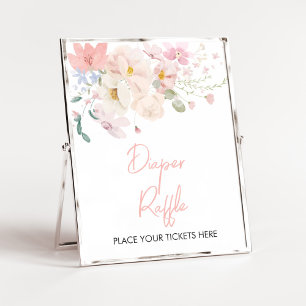 Affiche Bébé en Fleur Blush rose floral Raffle