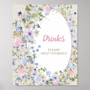 Affiche Bébé en fleur boho Fleur sauvage arche rustique bo