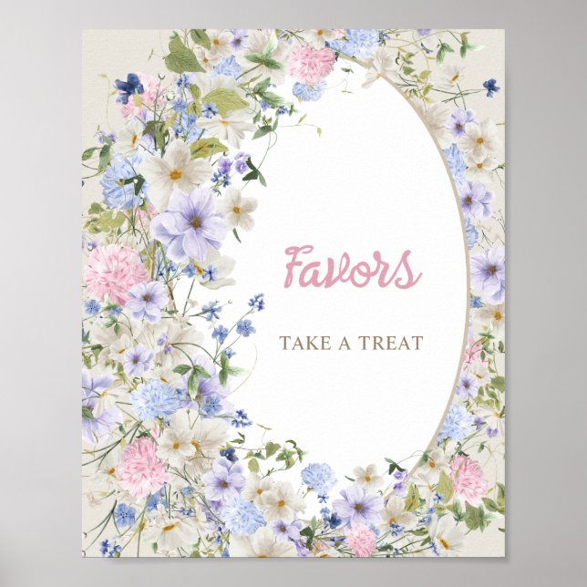 Affiche Bébé en fleur boho Fleur sauvage arche rustique FA (Devant)