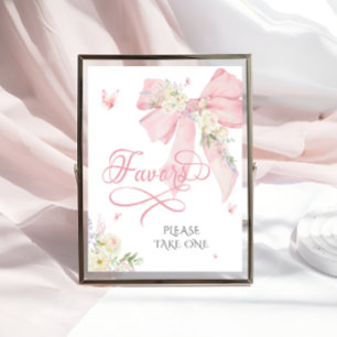Affiche Bébé en fleur Élégant Baby shower de la cou rose F
