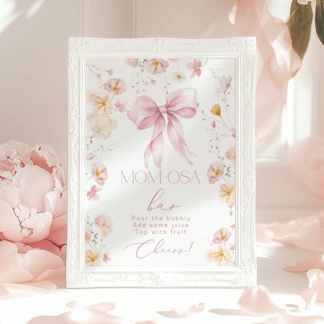 Affiche Bébé en Fleur Momosa bar Bow rose (Créateur téléchargé)