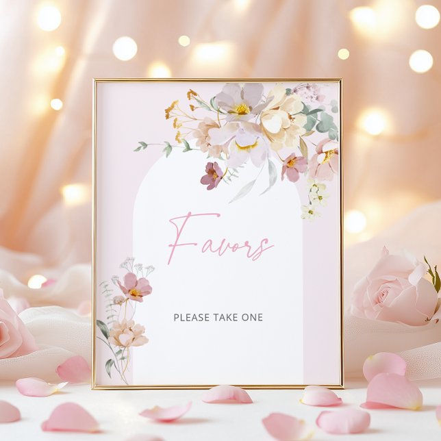 Affiche Bébé en Fleur rose pâle Faveurs florales (Créateur téléchargé)